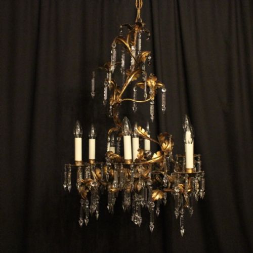 Italian Florentine 9 Light Antique Chandelier