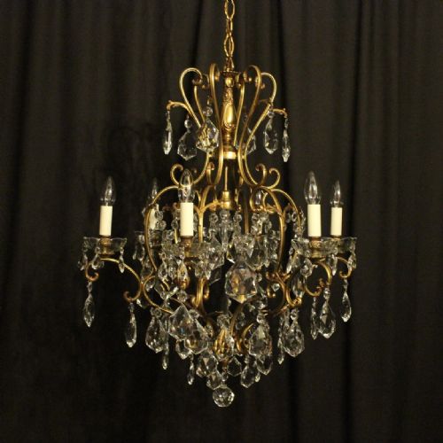 Italian Birdcage 7 Light Antique Chandelier