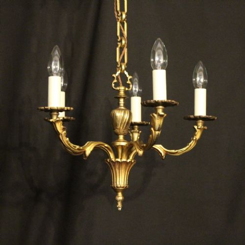 French Bronze 5 Light Antique Chandelier