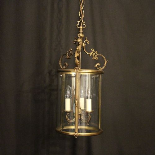 French Gilded Bronze Antique Hall Lantern
