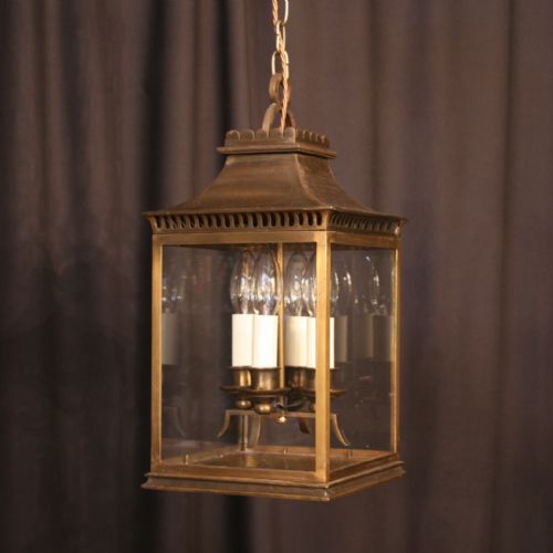 French Bronze Four Light Antique Hall Lantern