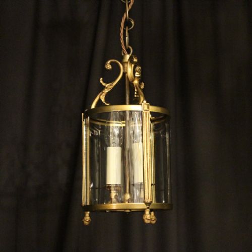 French Small Twin Light Antique Hall Lantern
