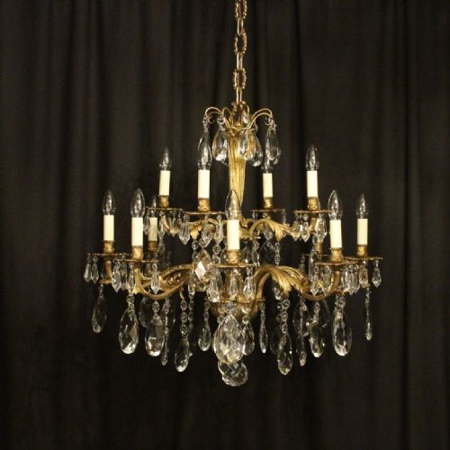 Italian Gilded Bronze Antique Chandelier