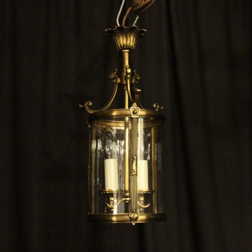 French Gilded Twin Light Antique Hall Lantern