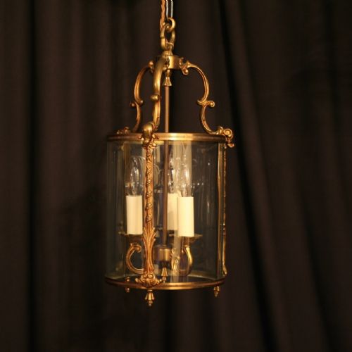 French Triple Light Antique Hall Lantern