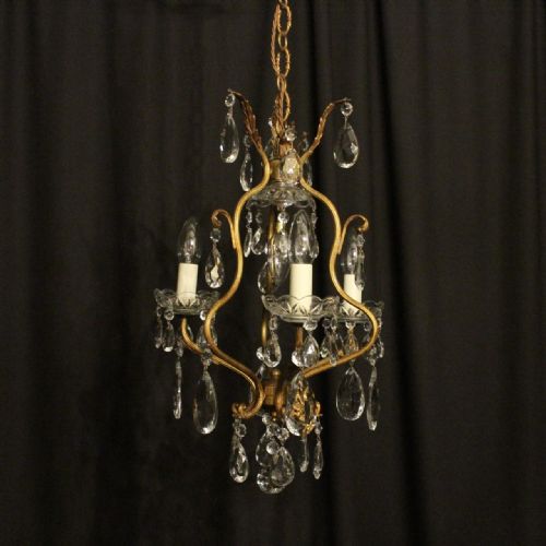 Italian Gilded 4 Light Antique Chandelier