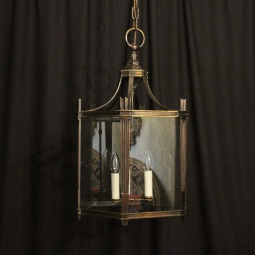 French Bronze Triple Light Antique Lantern