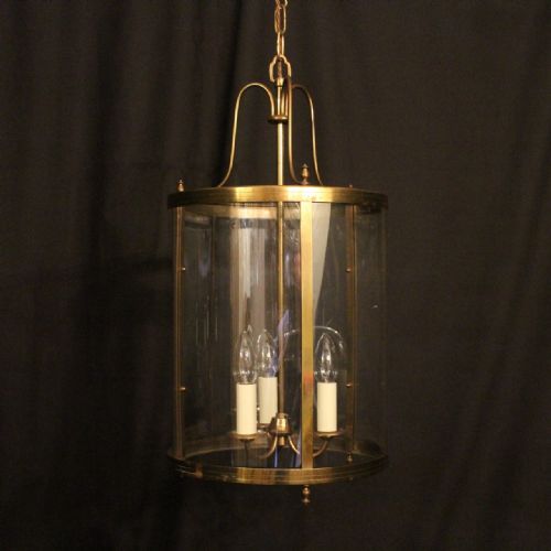 French Gilded Triple Light Antique Lantern