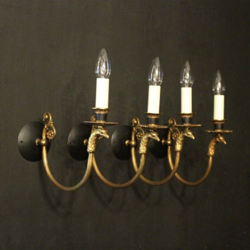 French Set of 4 Eagle Bronze Wall Lights