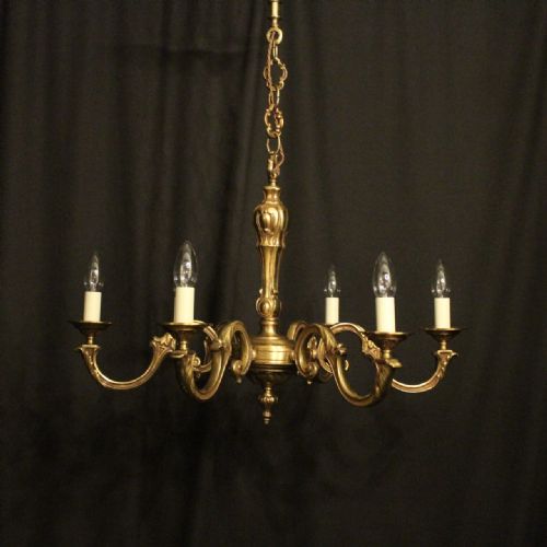 French Bronze 6 Light Antique Chandelier