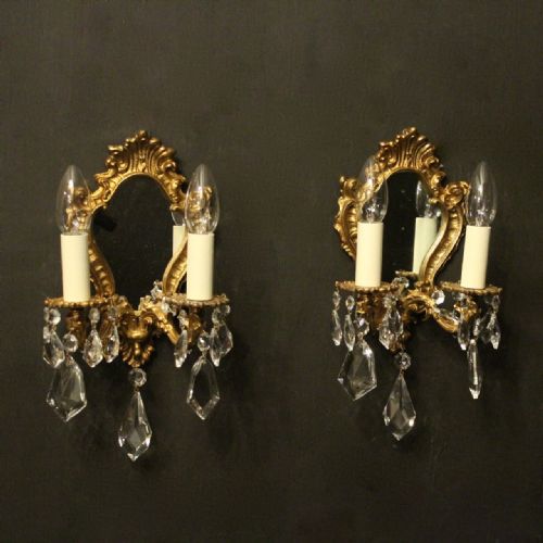 French Pair of Gilded Twin Arm Antique Girandoles