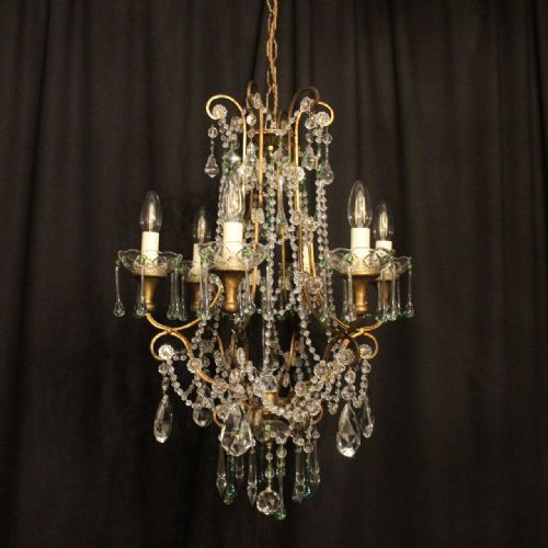 Italian Florentine 6 Light Antique Chandelier