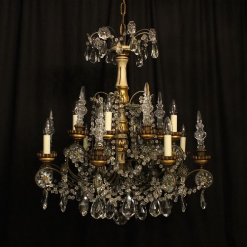 Italian Giltwood 8 Light Antique Chandelier