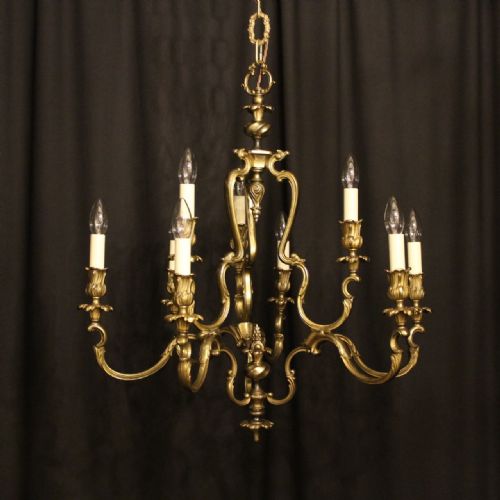 French Gilded 9 Light Antique Chandelier