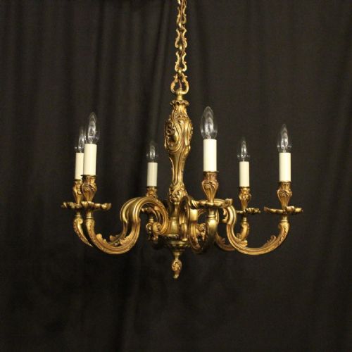 French Gilded Bronze Antique Chandelier