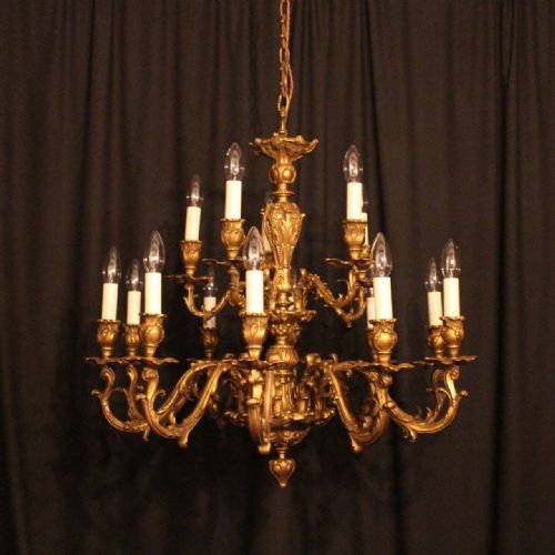 Italian Bronze 15 Light Antique Chandelier