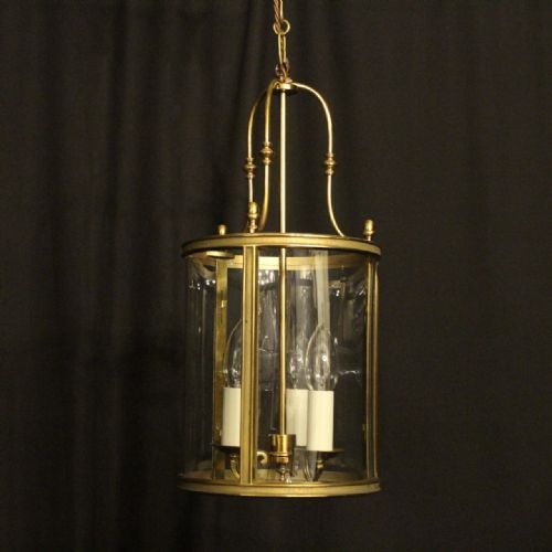 French Gilded Triple Light Convex Lantern
