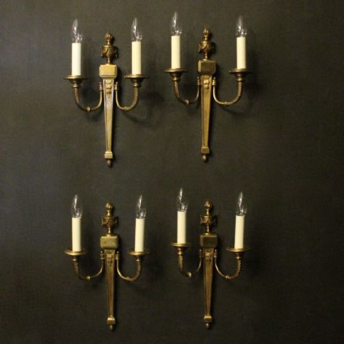 French Set of 4 Bronze Antique Wall Lights