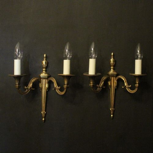 French Pair of Twin Arm Antique Wall Lights