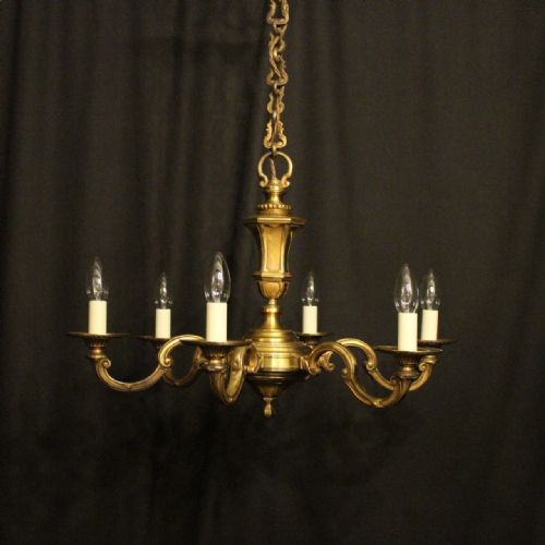 French Gilded Bronze 6 Light Chandelier