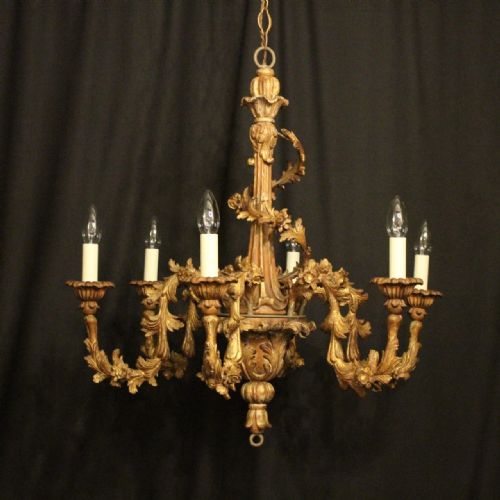 Florentine Giltwood 6 Light Antique Chandelier