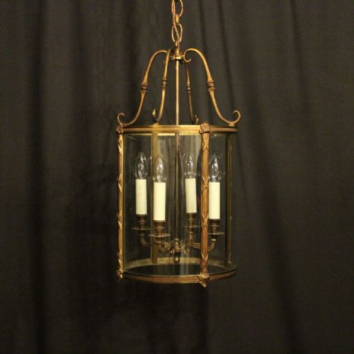 French Gilded Bronze Antique Hall Lantern
