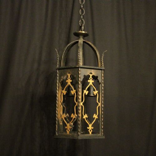 French Wrought Iron Triple Light Hall Lantern