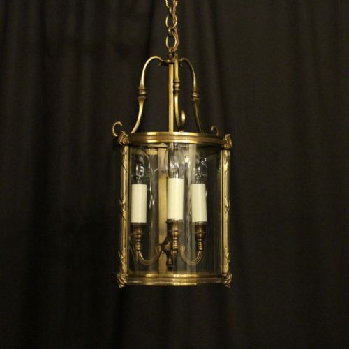 French Gilded Convex Antique Hall Lantern