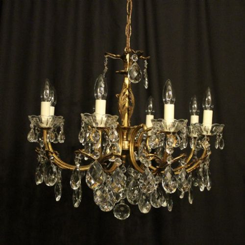 Italian Gilded 8 Light Antique Chandelier