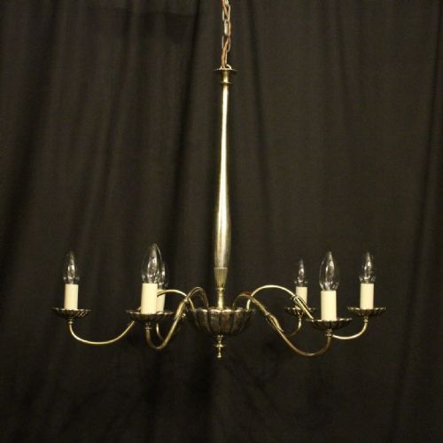English Silver 6 Light Antique Chandelier