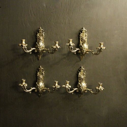French Set of 4 Bacchus Antique Wall Sconces