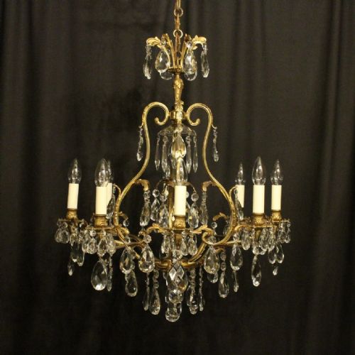 French Birdcage 9 Light Antique Chandelier