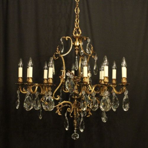Italian Gilded 15 Light Antique Chandelier