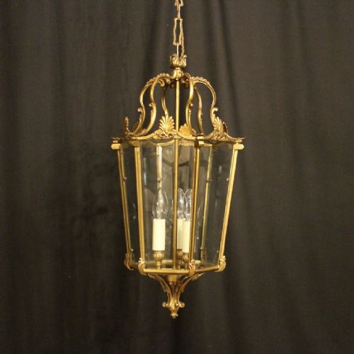 French Bronze Triple Light Antique Lantern
