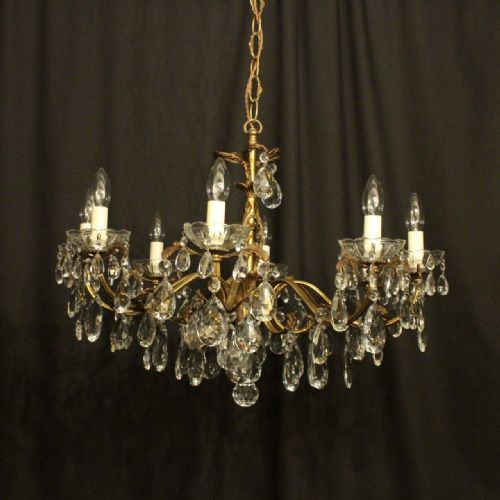 Italian Gilded 8 Light Antique Chandelier
