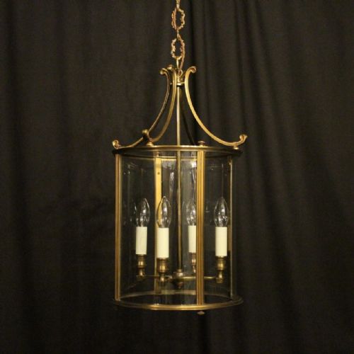 French Gilded 4 Light Convex Antique Lantern