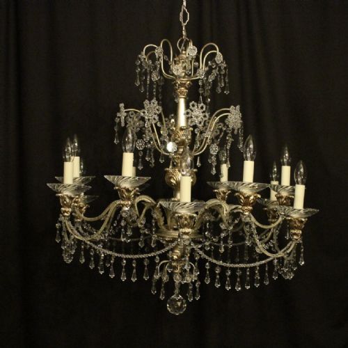 Florentine Silver Gilded & Crystal Chandelier