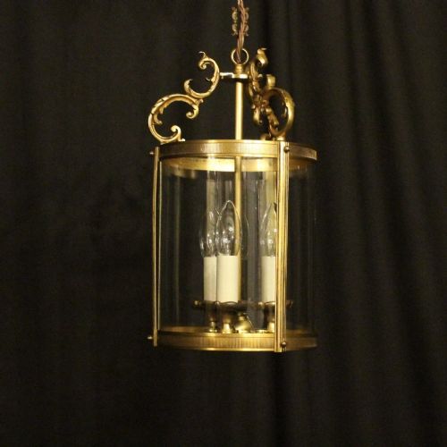 French Gilded Triple Light Antique Lantern