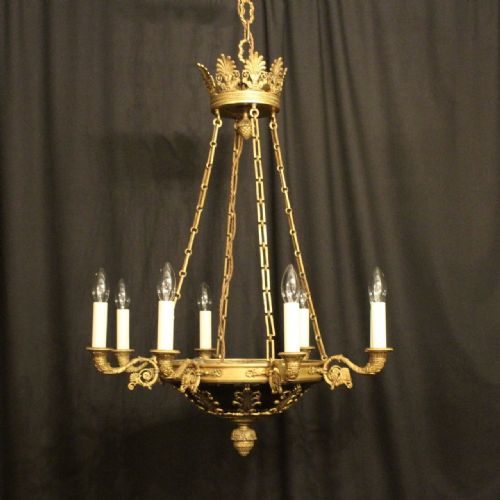 French Gilded Bronze Empire Antique Chandelier