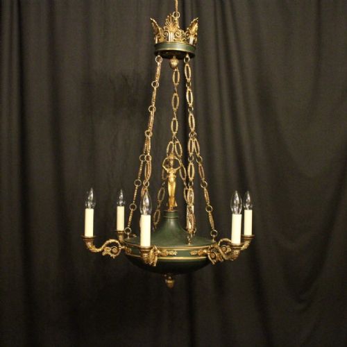 French Bronze Empire Antique Chandelier