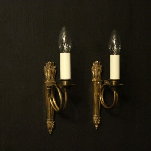 French Pair of Single Antique Wall Lights