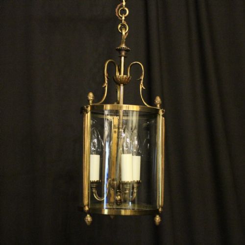 French Gilded Convex Antique Hall Lantern
