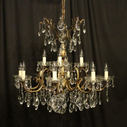Italian Gilded 12 Light Antique Chandelier