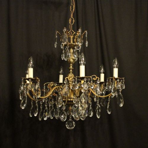 French Gilded 6 Light Antique Chandelier