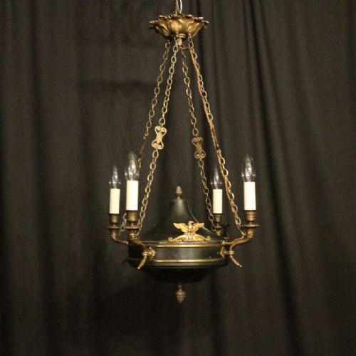 French Gilded Bronze Empire Antique Chandelier