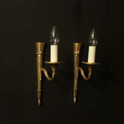 French Pair of Gilded Antique Wall Lights