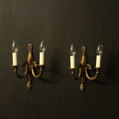 French Pair of Gilded Antique Wall Lights