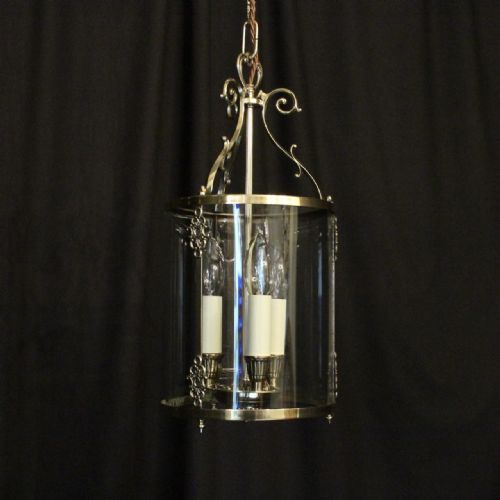 French Triple Light Convex Antique Hall Lantern