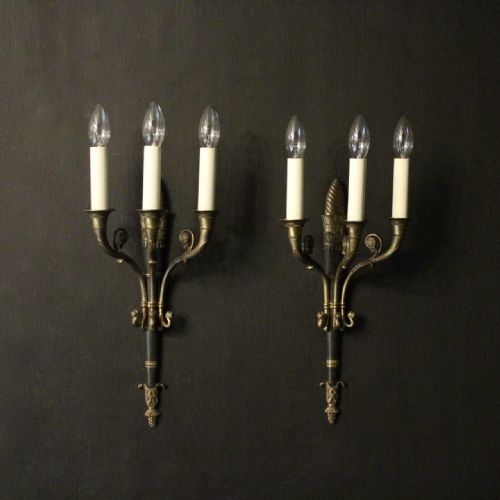 French Pair of Gilded Antique Wall Lights