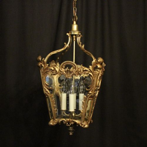 French Gilded Rococo Four Light Hall Lantern